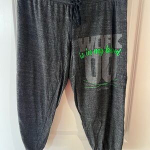 Gray Joggers with Green Print